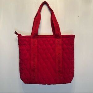 Victoria's Secret Red Quilted Tote Bag